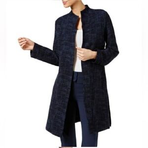 NWOT Eileen Fisher Navy Textured Blazer Coat Size Small